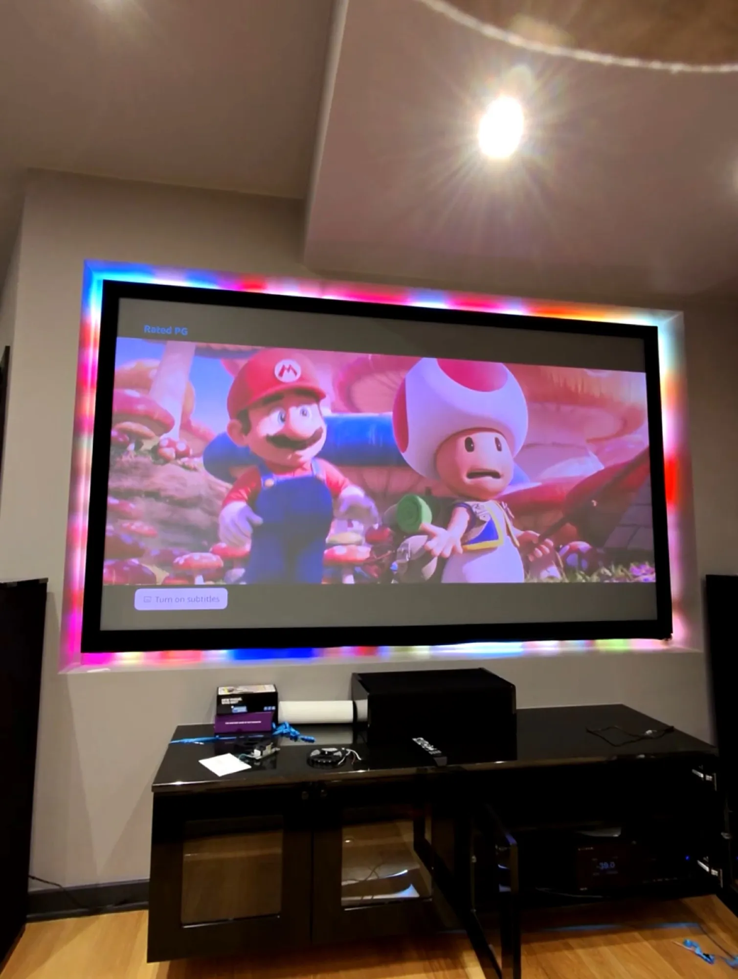 Projector home theater setup
